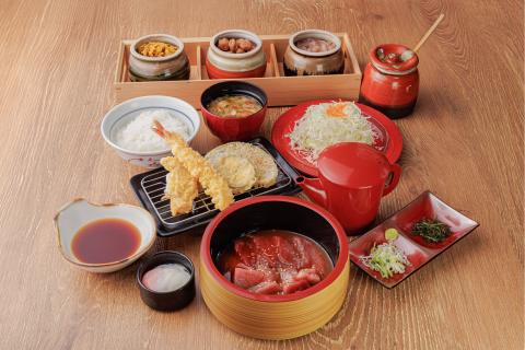 揚げたて天ぷらと勝浦生まぐろ漁師飯膳